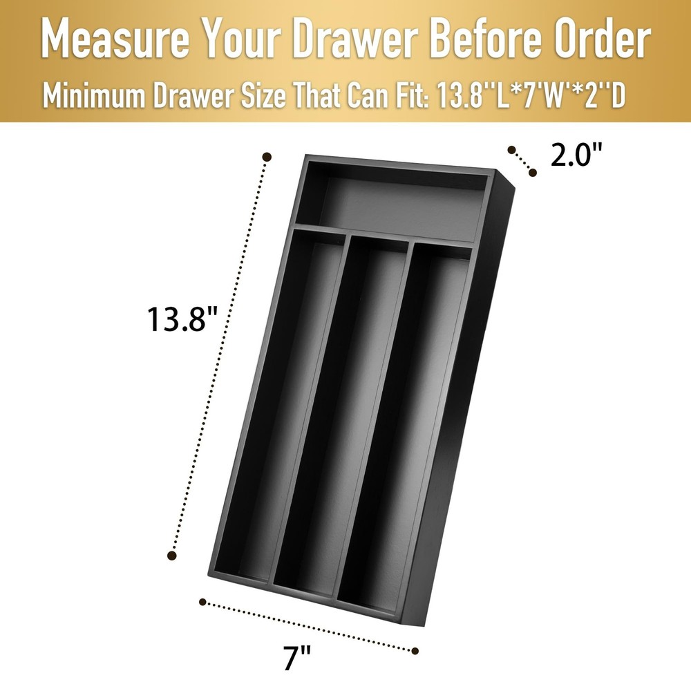 Silverware Organizer Small Bamboo Kitchen Drawer Organizer Utensil Organizer ...