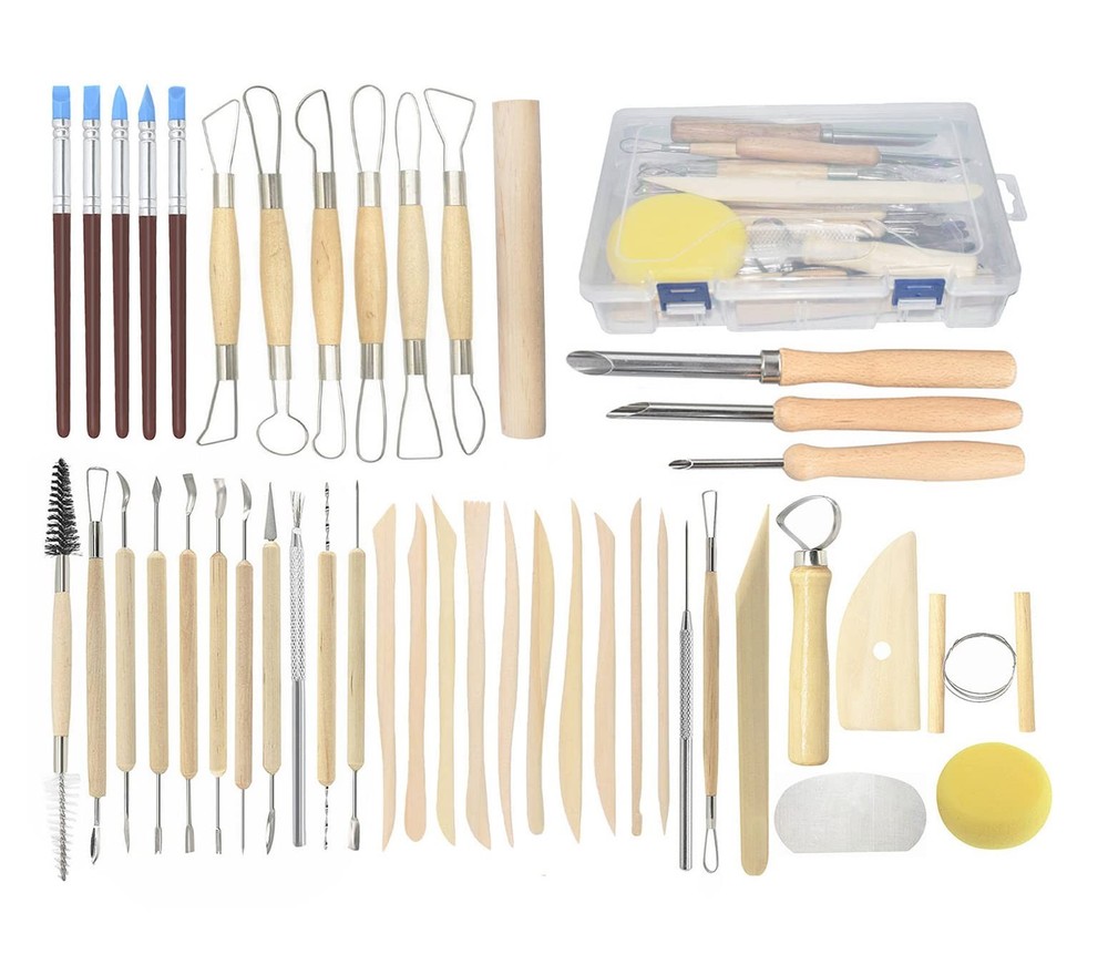 Pottery Tools, 44PCS Ceramic Clay Sculpting Tools Set with Plastic Case, for ...