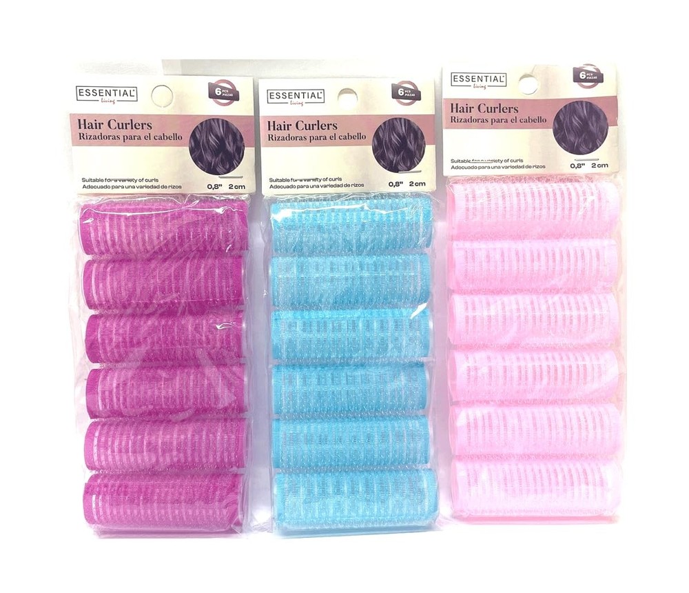 6-Pack Small Self-Grip Hair Rollers – 20mm (0.8") Curlers for Volume, Random C