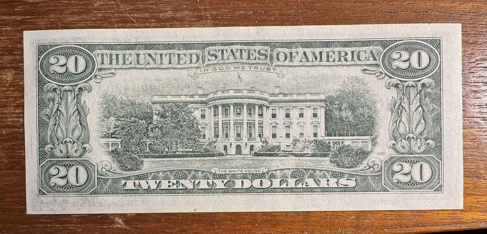 $20 FR Note, Printing Error on the Front side, 1985 Series