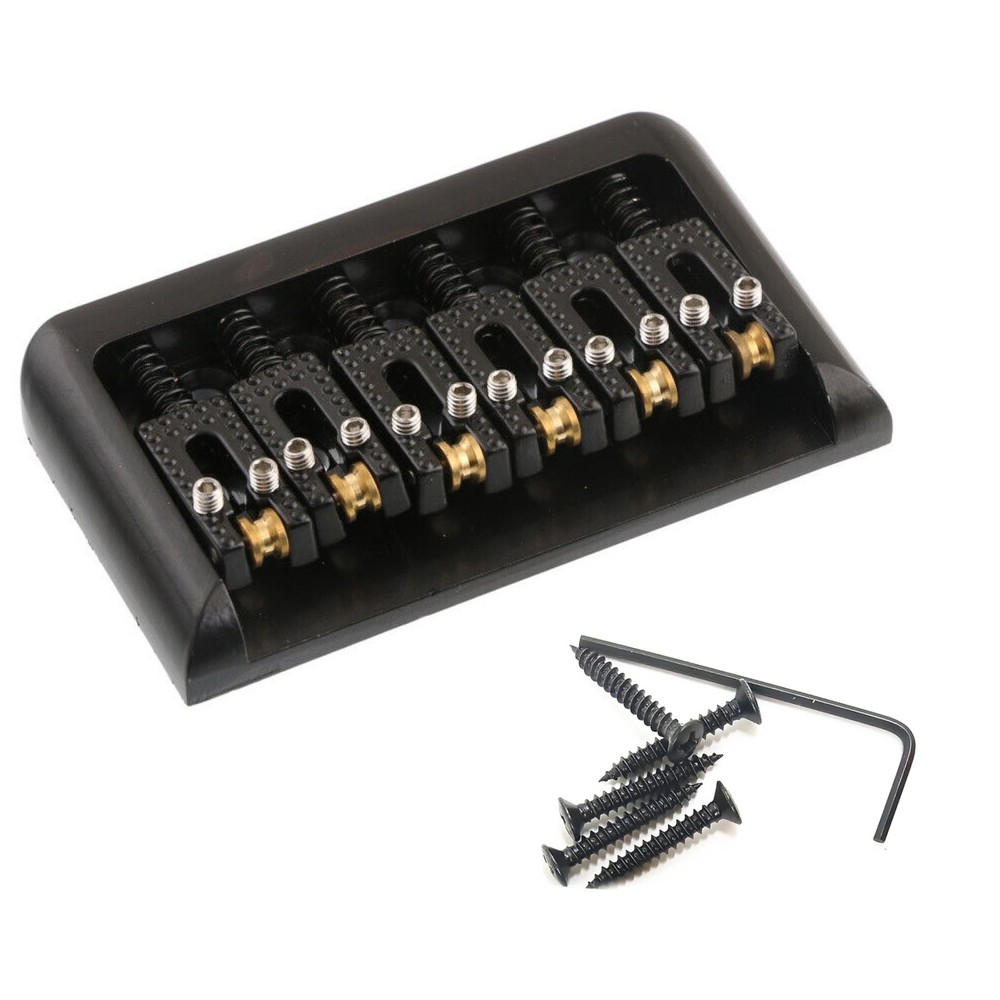 6 String Roller Saddle Hardtail Bridge Durable For Electric Guitar Replacement C