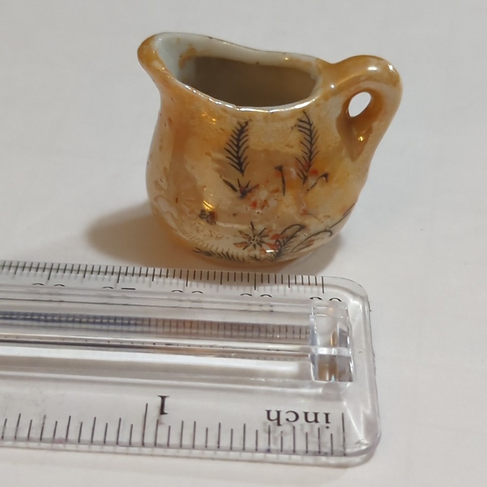 Vintage Ceramic Miniature Jug Peach Luster Mini