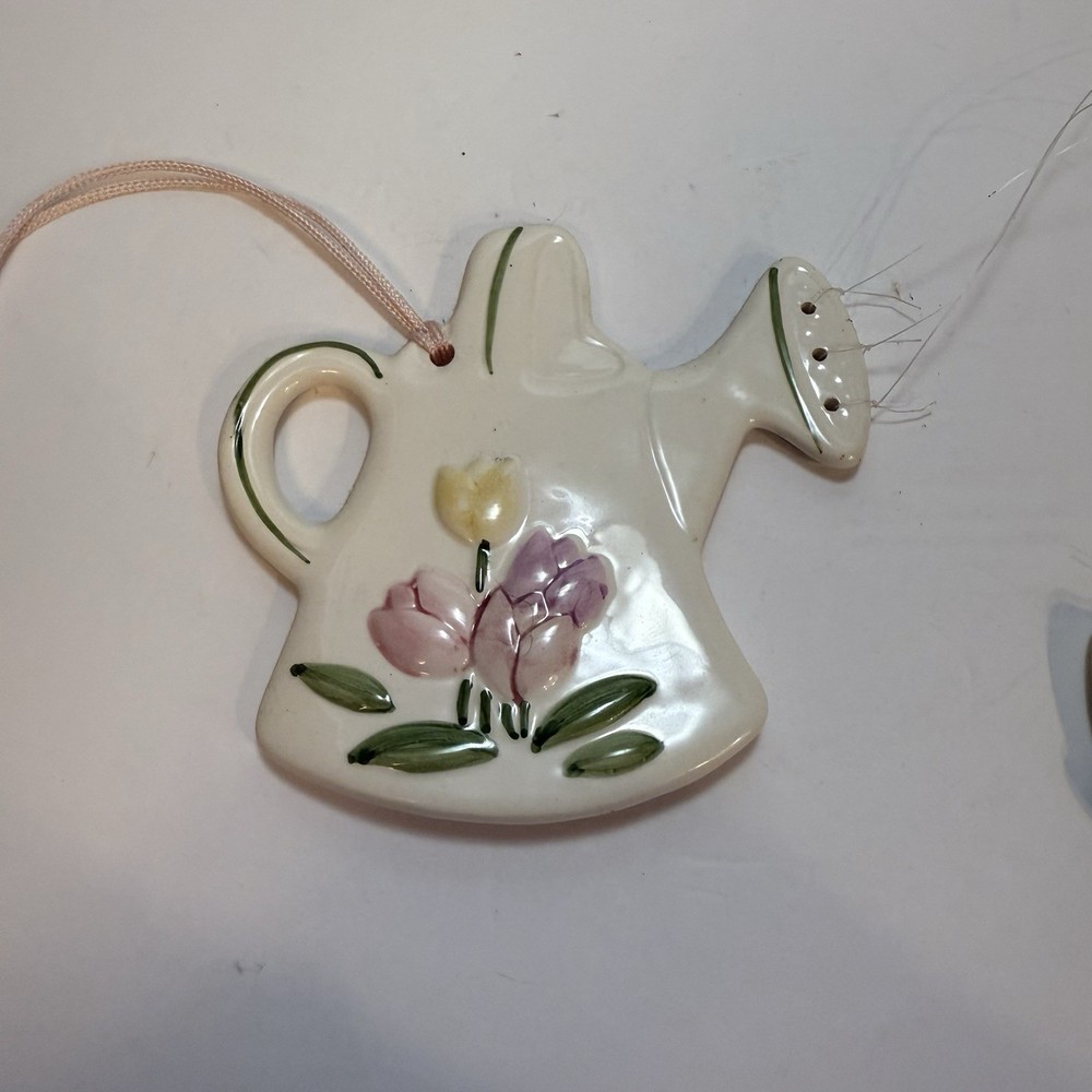 Wind chime Watering Can Tulip Ceramic. Spring Time Sweet