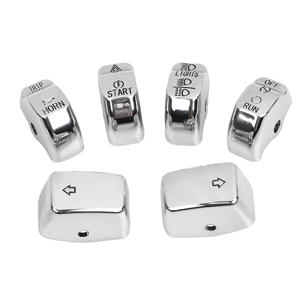 Chrome Hand Control Switch Housing Button Cap For Harley Sportster 883 Softail