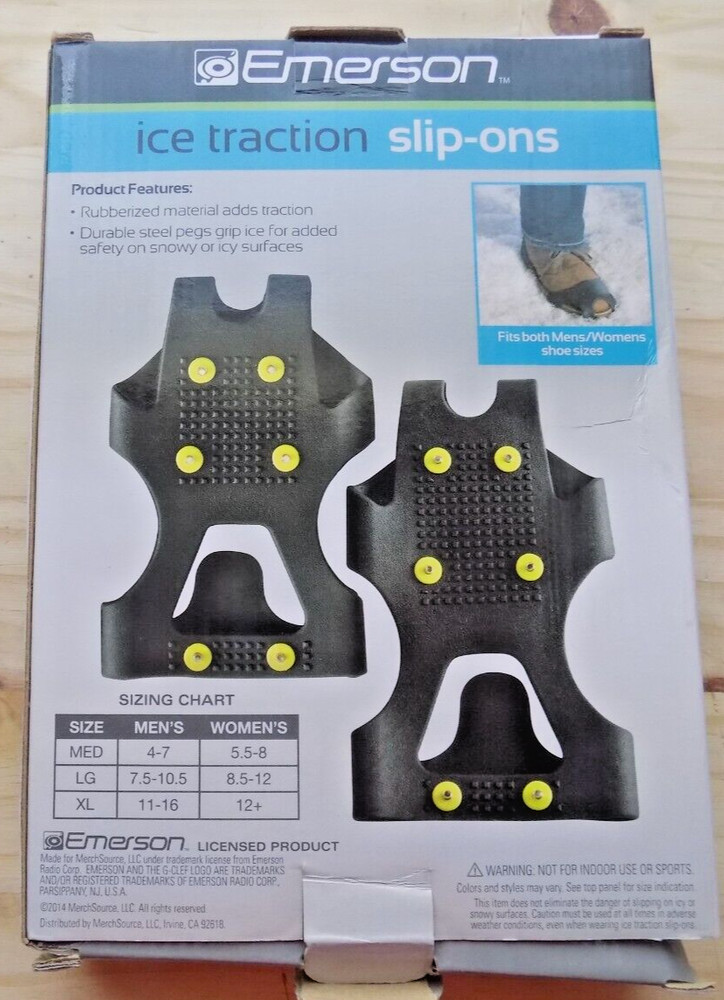 ICE TRACTION SLIP ONS Medium Emerson NEW In BOX