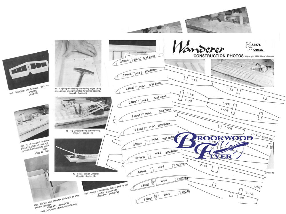 WANDERER PLAN + CONSTRUCTION & POWER POD ARTICLES for 72" RC Model Sailplane