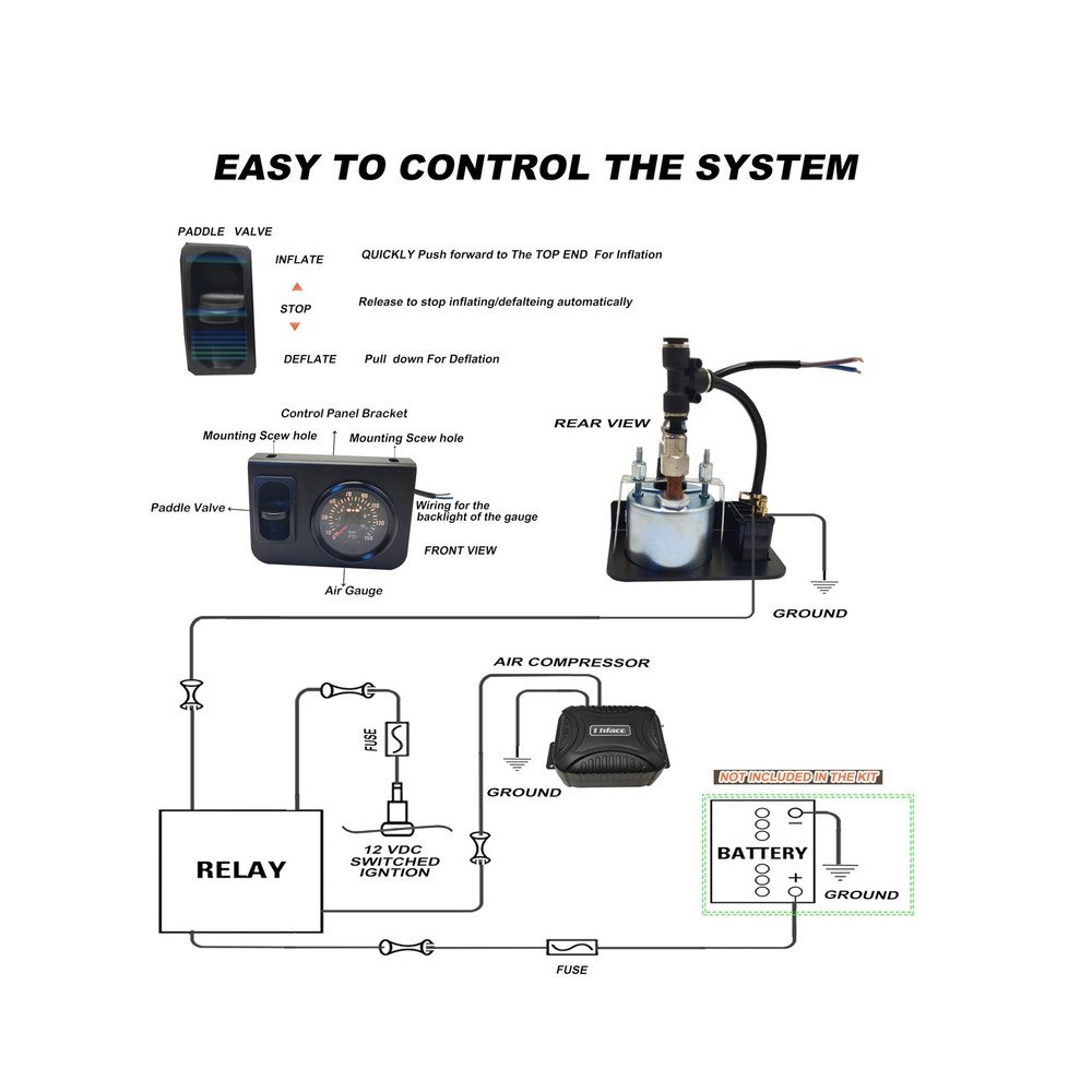in Cab On Board Air Compressor System Air Pump System with Single Path Air Ga...