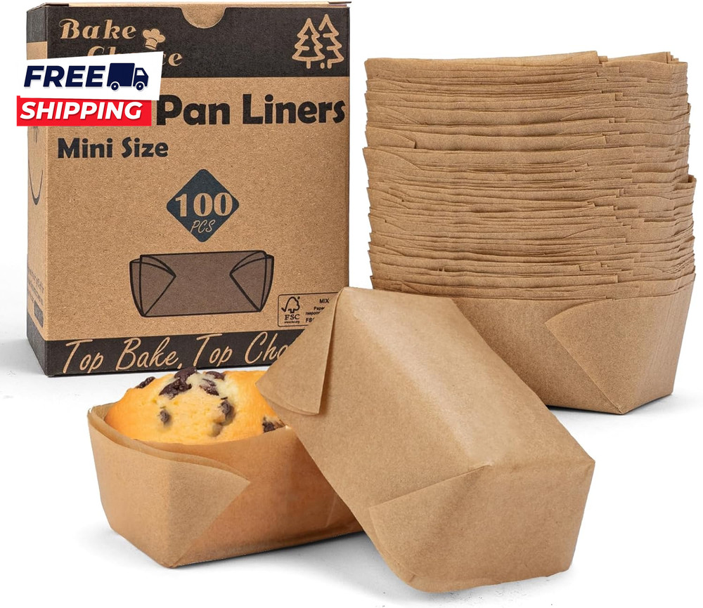100 Pcs Mini Loaf Pan Liners Compatible with Wilton Mini Loaf Pan