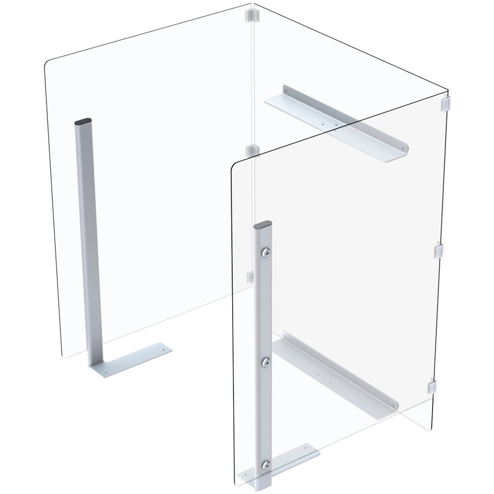 Global Industrial Clear Plastic Protective Shield For Mobile Computer PC Cart