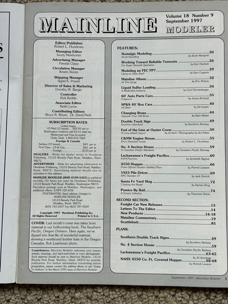 1997 Mainline Modeler Magazines