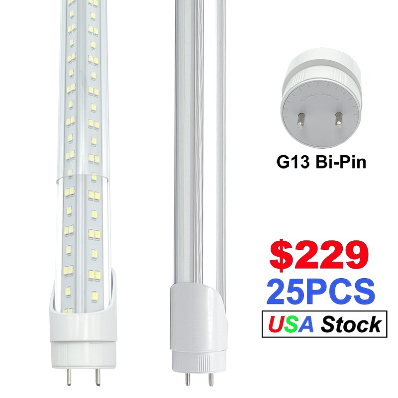 25 Pack T8 4FT Led Tube 72W Double Pin 4 Foot Led Shop Light 6500K Daylight 48"