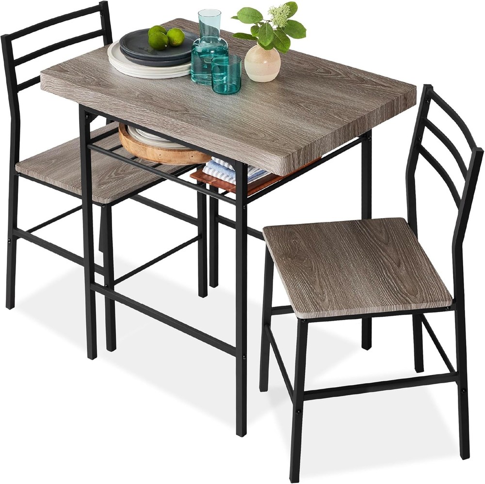 3-Piece Modern Dining Set Space Saving Dinette Kitchen Dining Room Small Space