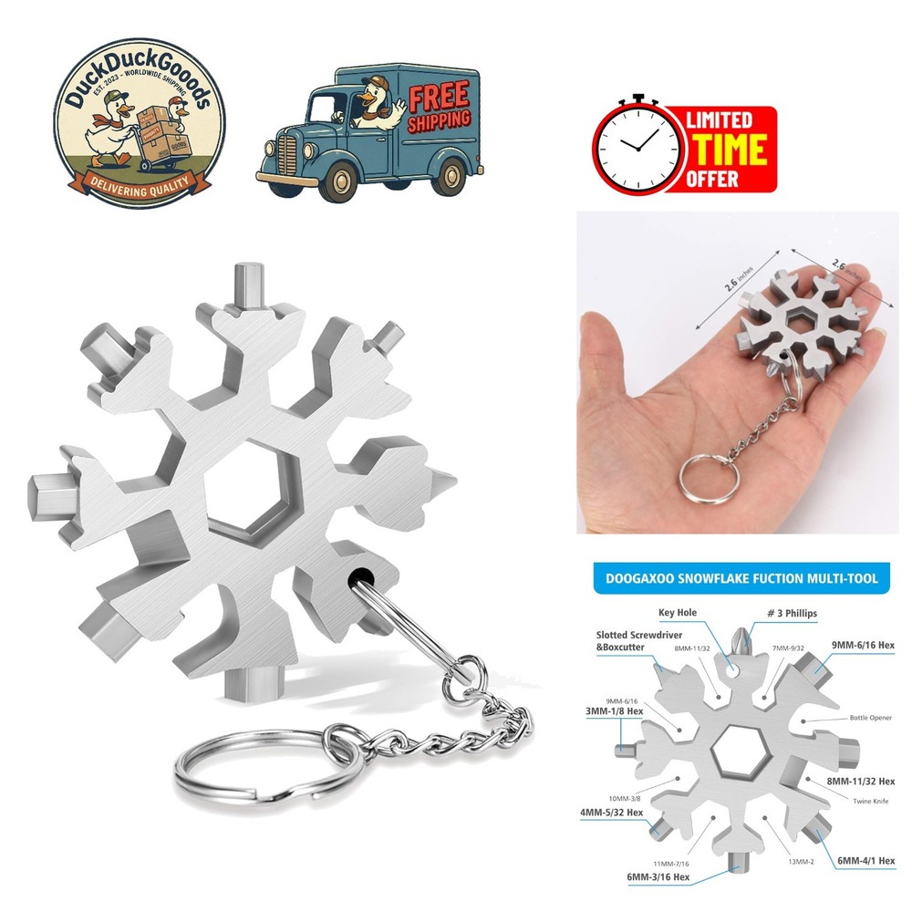 Compact Snowflake Multi-Tool - Lightweight, Durable & Great Gift for Men