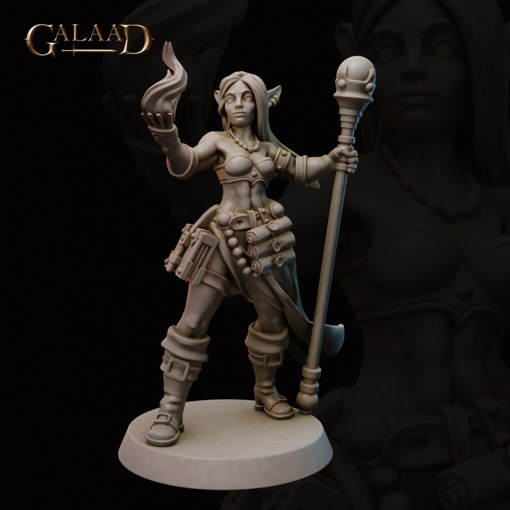 Female Wizard, Galaad Miniatures, DND Mage