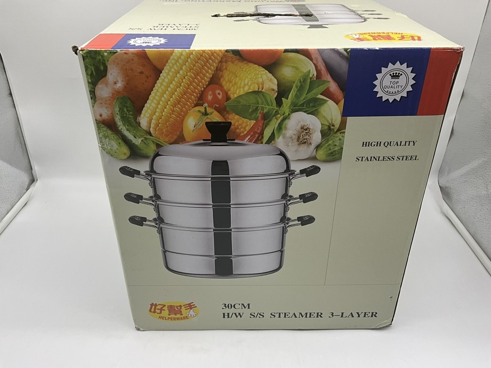 Helperware Stainless Steel Steamer 3 Layer New in Box Kitchenware Cookware