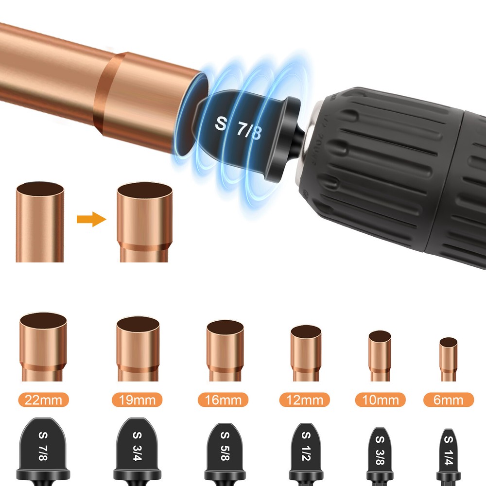 11pcs Swaging Tool Drill Bit Set 5 Flare Expanders + 6 Copper Pipe Expanders