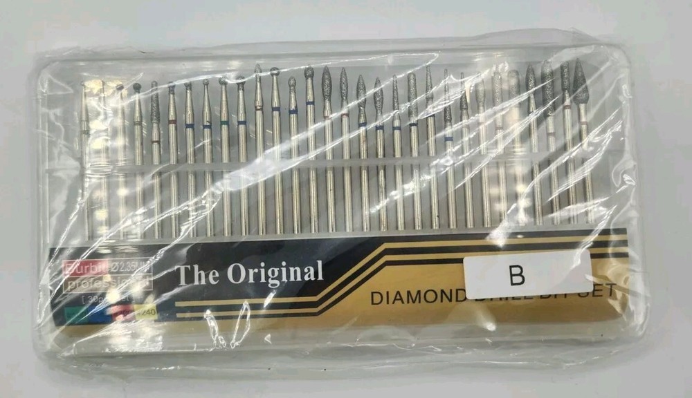 Burbit 30Pcs Diamond Drill Bits Set Grinding Nail Carving Tools 3/32"