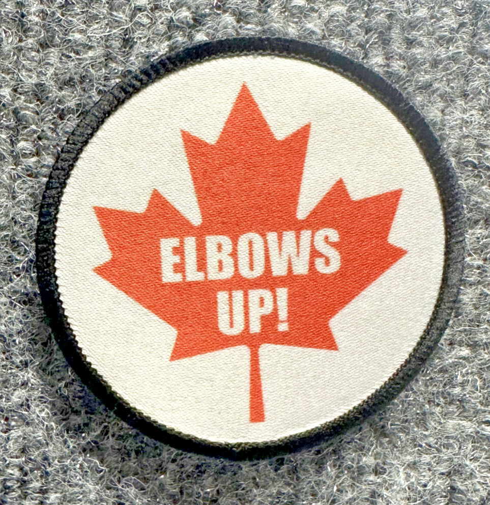 Elbows Up Morale Patch Hook & Loop Anti-Trump Canada Maple Leaf