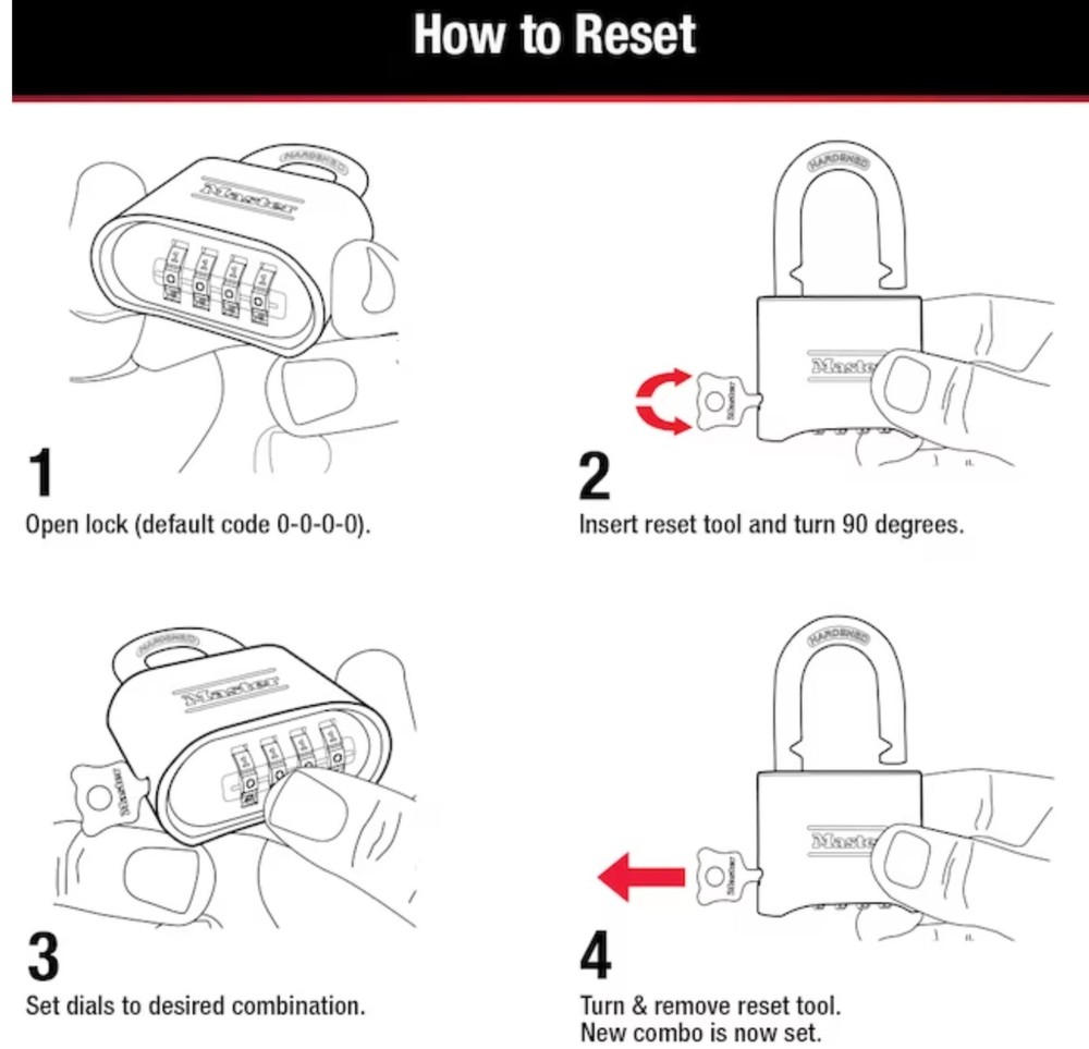 Master # 175D 2" Resettable Zinc DieCast Combination Padlock