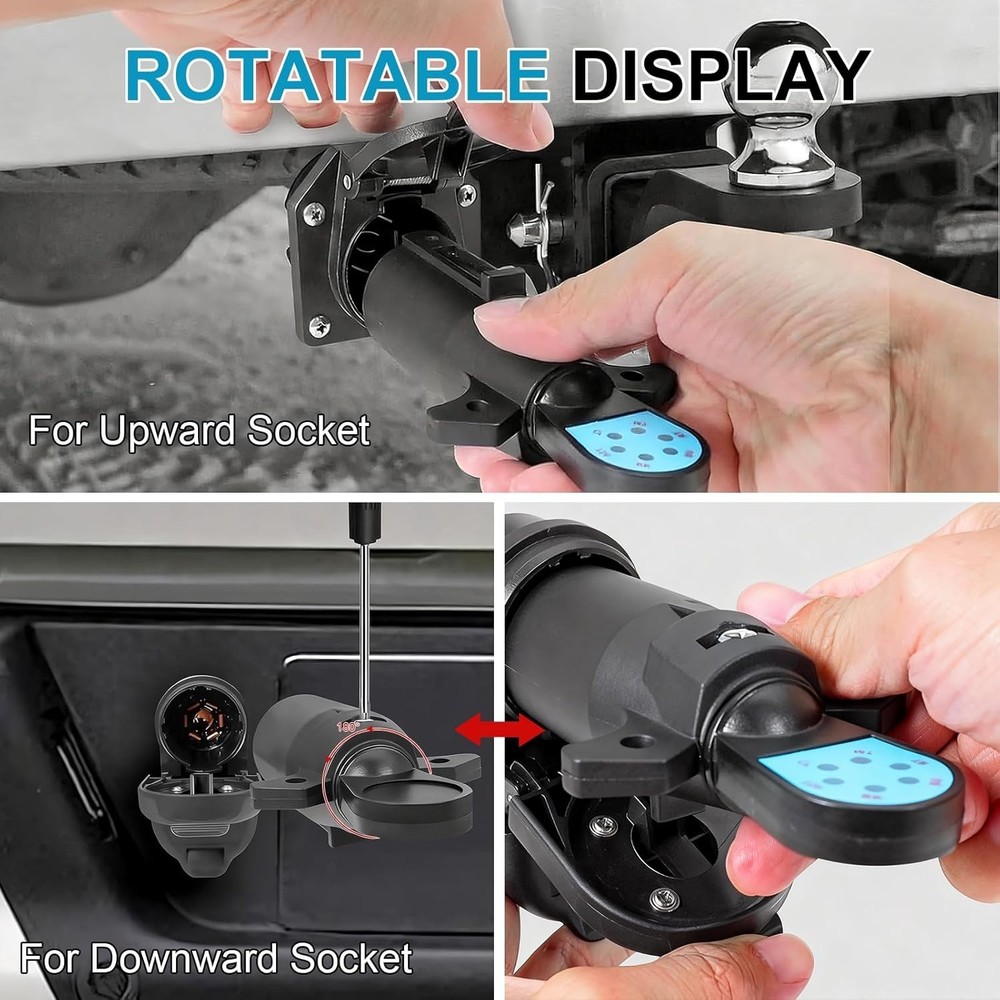 7 Pin Trailer Light Tester with Red LED - Diagnose Trailer Issues Effortlessly