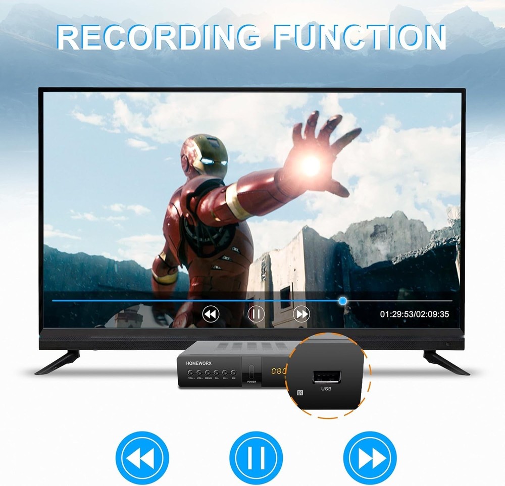 Clear QAM Digital Converter Box with Recording Function