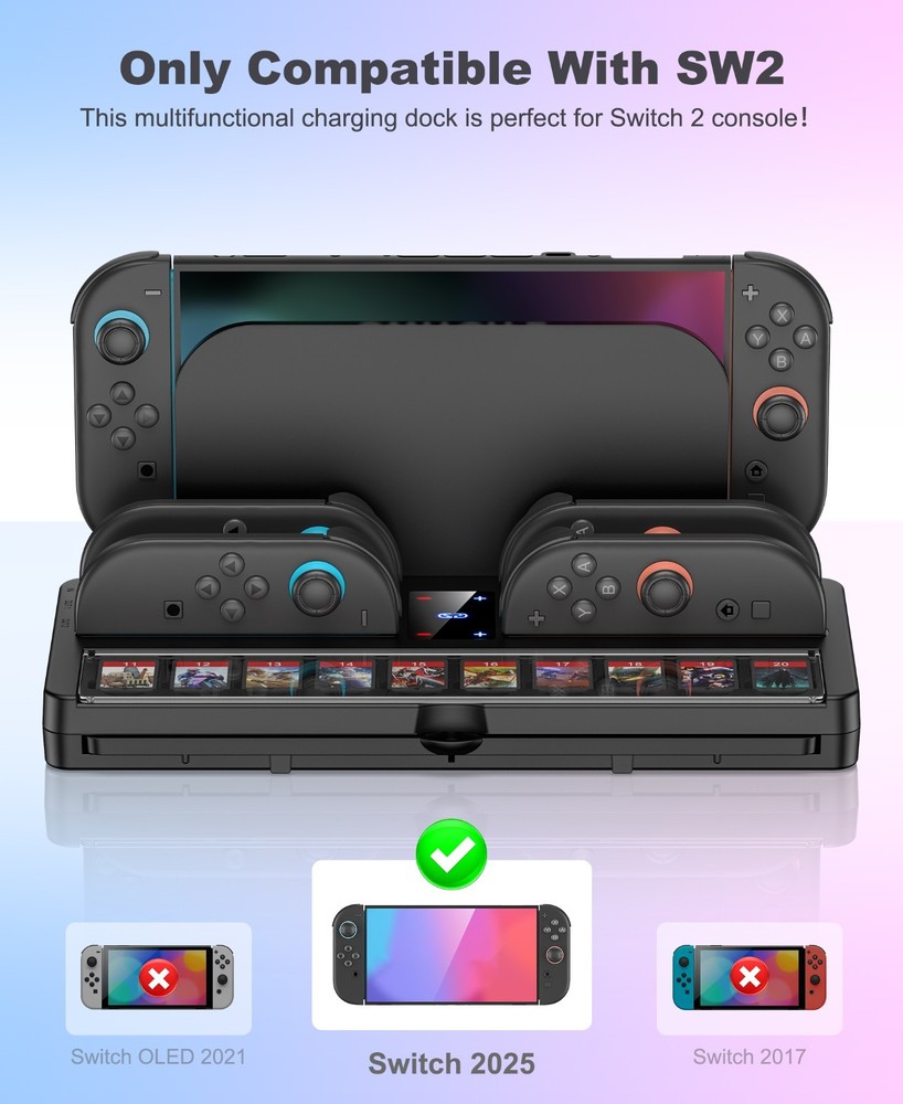 4-in-1 Charging Dock for Switch 2 Joy-Con Controller Charger Storage Station