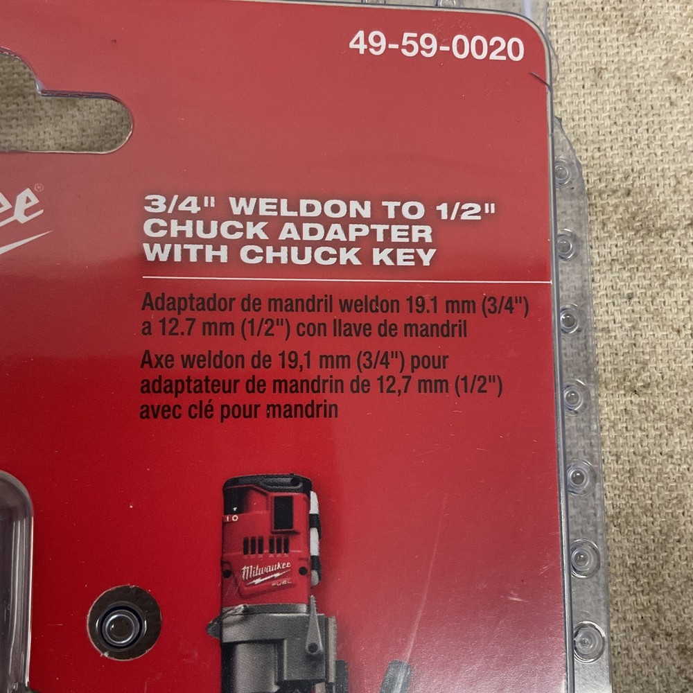 MILWAUKEE 49-59-0020 Drill Chuck Adapter Includes Chuck Key