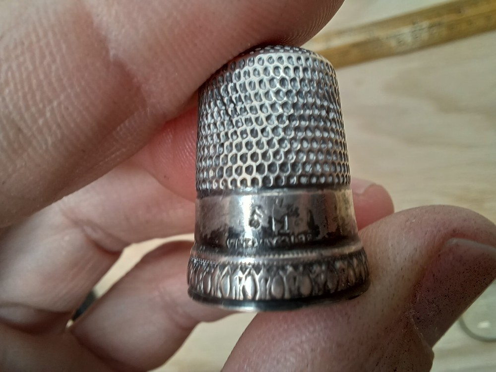 Vintage Sterling Silver Thimble #11 Priscilla Sewing Silver Thimble