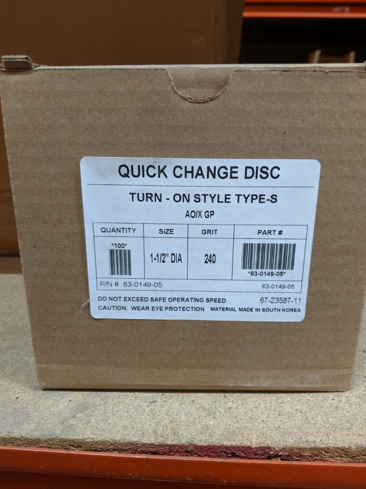 PRECISION ABRASIVES 63-0149 - A/O QUICK CHANGE LAMINATED DISCS 1-1/2" - 100 pack