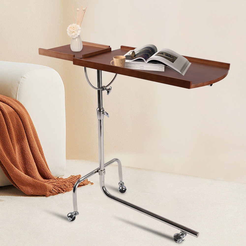 Angle Height Adjustable Rolling Laptop Desk Sofa Bed Tray Notebook Table Stand