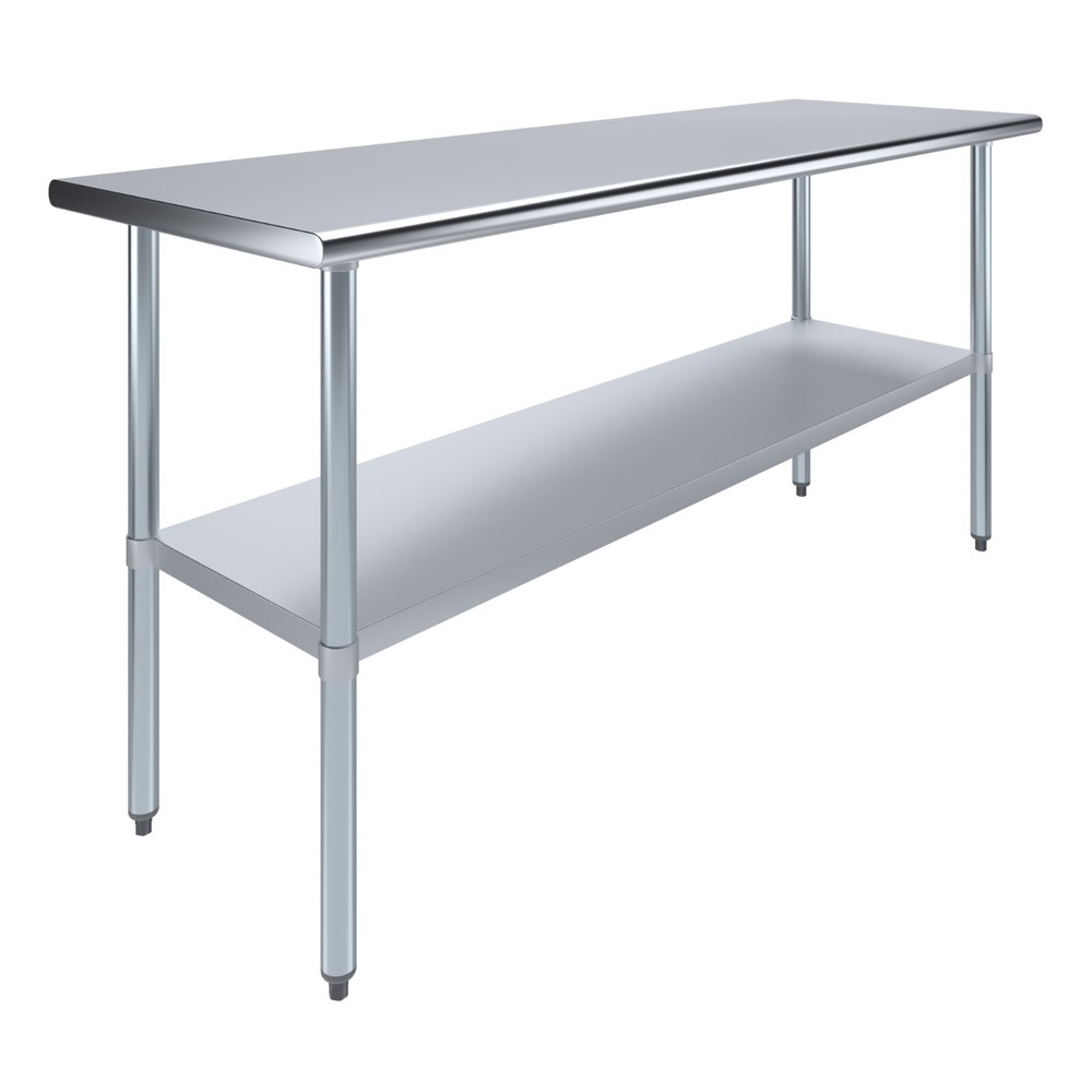 24" X 72" Stainless Steel Work Table With Galvanized Undershelf
