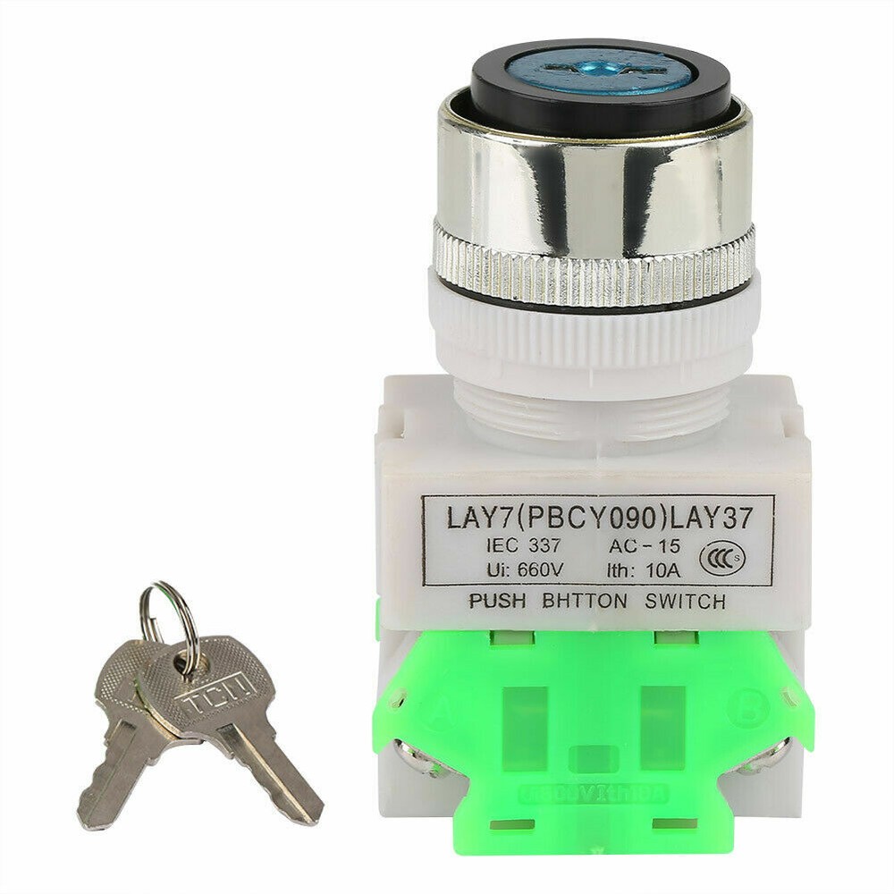 22MM On/Off Locking Key Switch Security Lock Heavy Duty Keyed Power Ignition