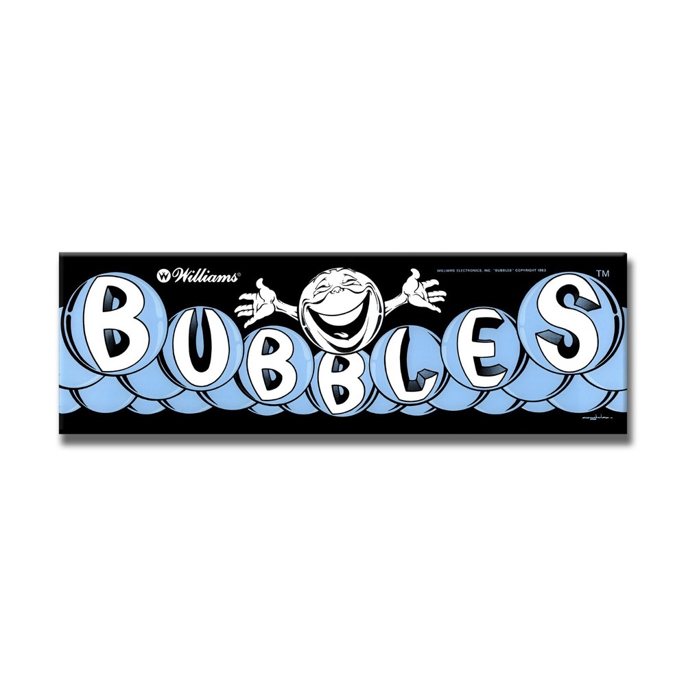 Bubbles Premium Arcade Marquee Insert Reproduction Header/Backlit Sign