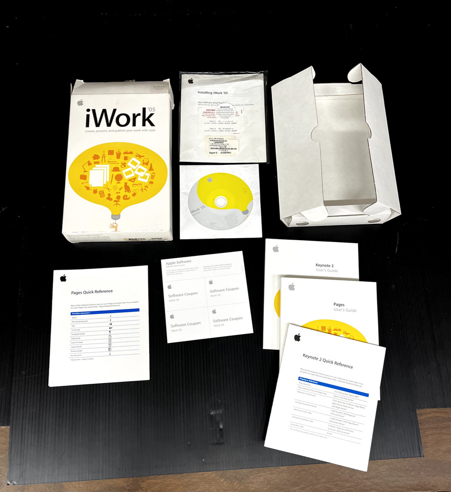 Apple iWork '05 Academic Version M9611Z/A For Mac complete 2005 w/codes