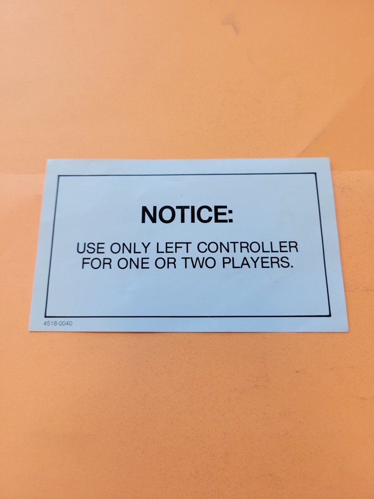Use Only Left Controller Vintage Game Insert 4518-0040