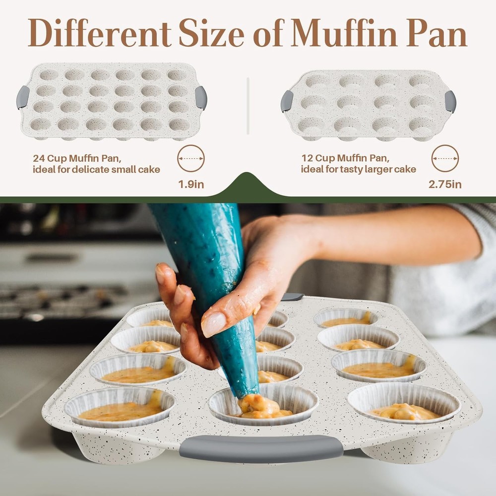 11-Piece Nonstick Baking Pans Set Stackable Non Toxic Bakeware Sets W/ Cookie
