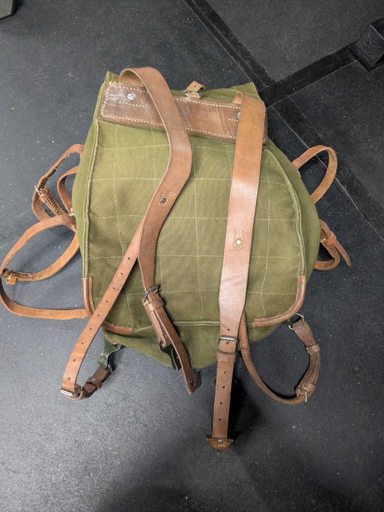 Romanian Army Rucksack w/ Leather Straps