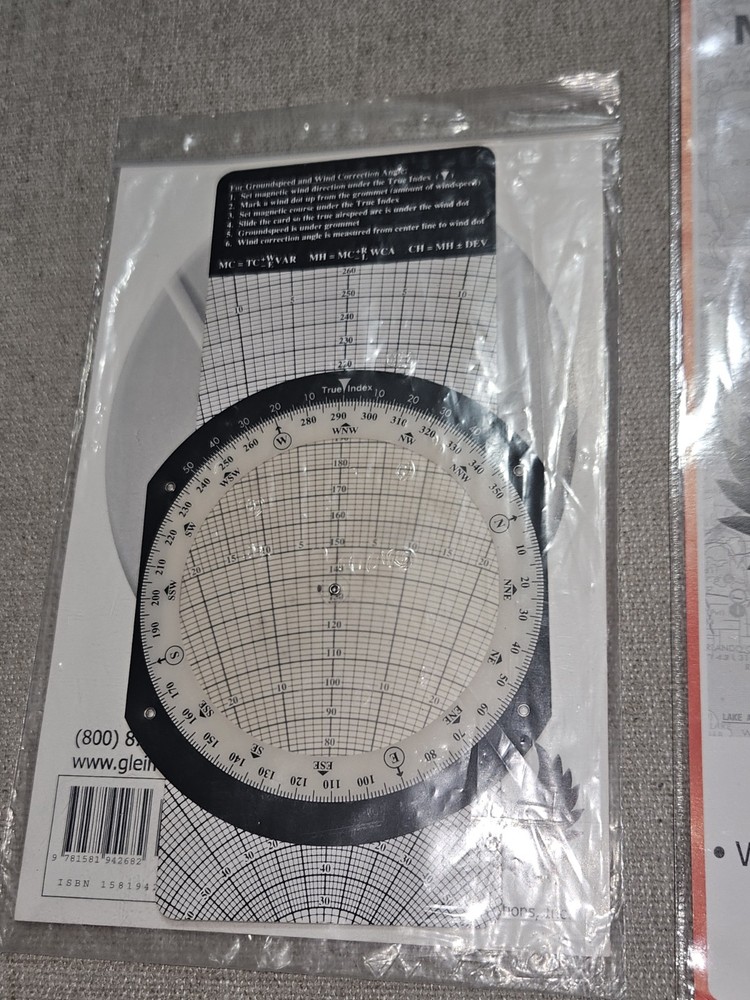 Gleim E6B Flight Computer & Navigational Plotter Set FAA Pilot Aviation