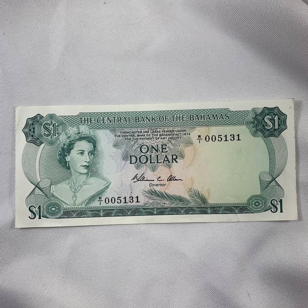 1974 Bahamas One Dollar Banknote