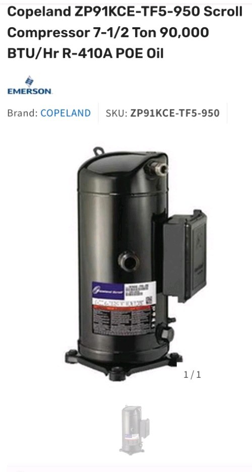 Copeland Compressor ZP91KCE-TF5-950