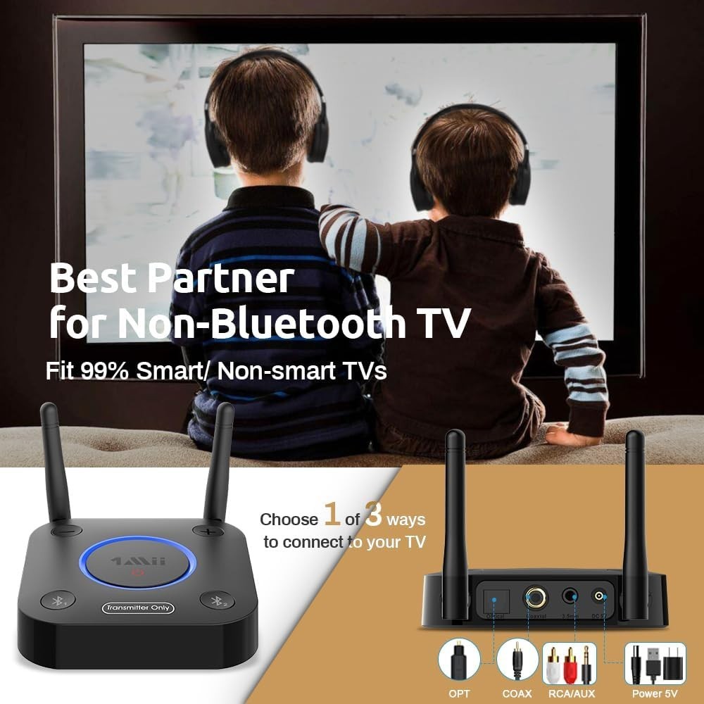 Bluetooth 5.3 Transmitter for TV - Wireless Audio Adapter