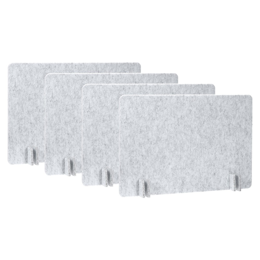 4 Set 24" x 16" Desk Divider Privacy Panel with 16Pcs Support Feet,Light Grey
