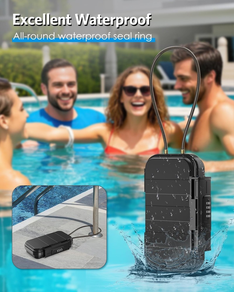 AMIR Portable Safe Box, Combination Security Case LockBox with Code, Black