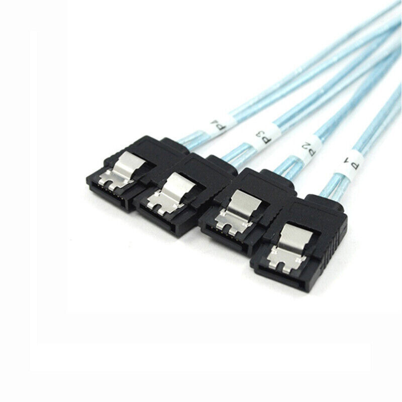 SFF-8643 Mini SAS To 4 SATA 7pin Hard Disk 6Gbps Raid Cable Data Server (0.5M)