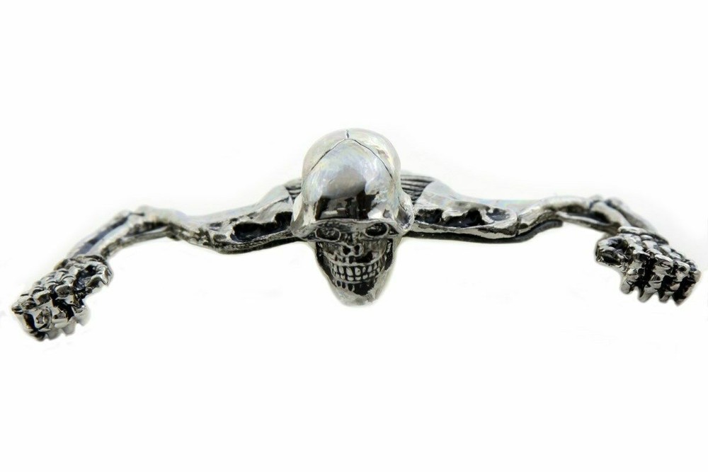 Chrome Skull Headlight Ornament For Harley 7" Headlight Visor Skeleton Accent