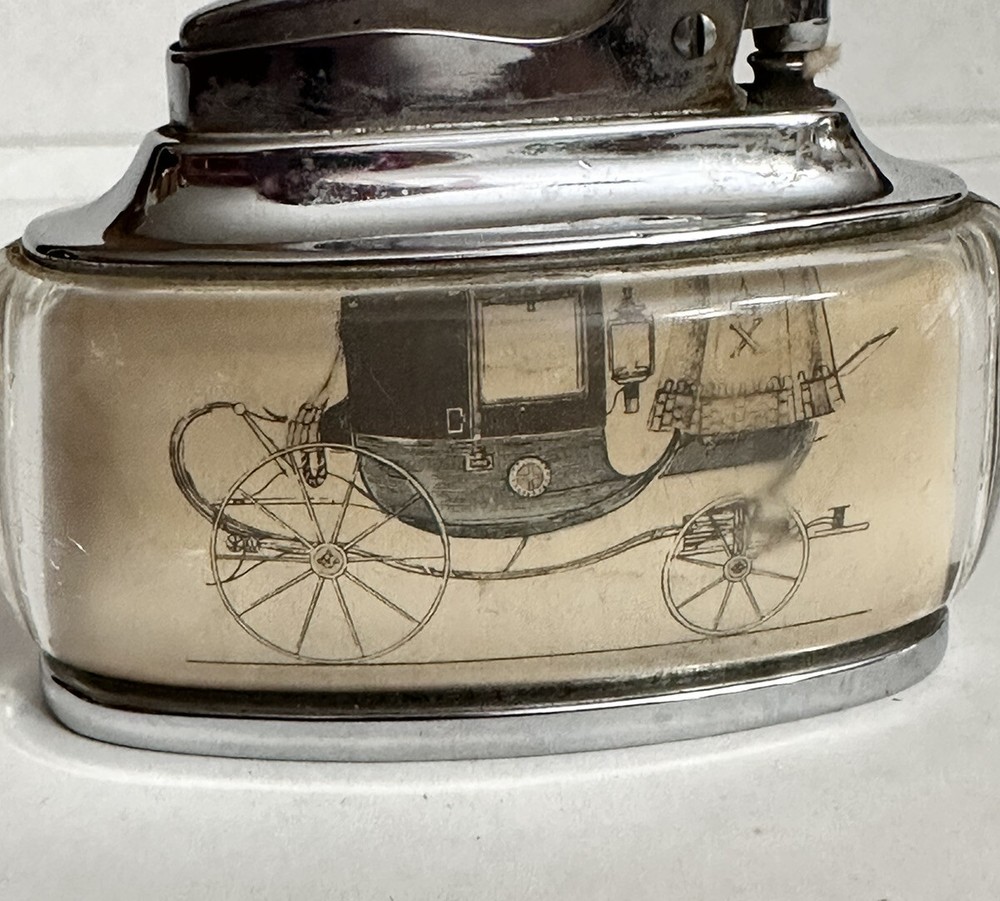 Ronson Trophy Table Lighter - Antique Carriage Horse Drawn Buggy