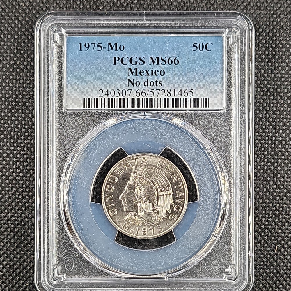 1975 Mo Mexico 50 Centavos PCGS MS66 No Dots