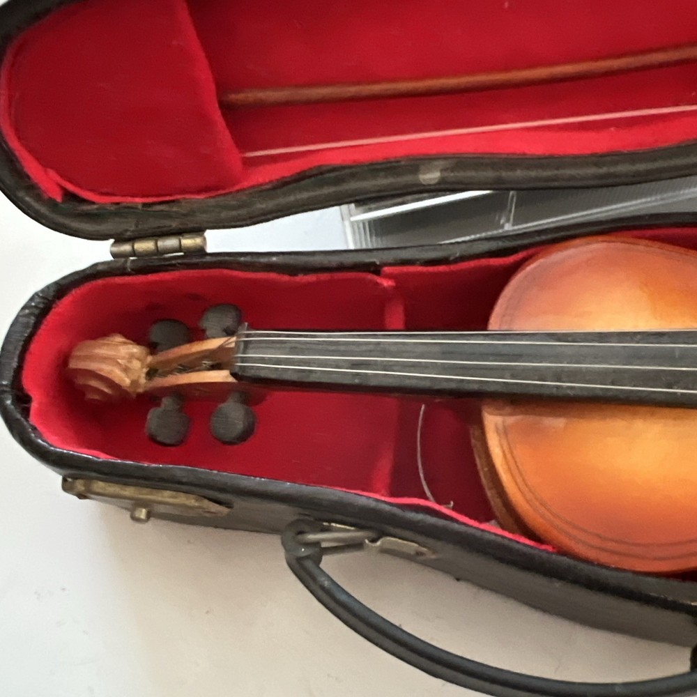 Miniature Violin Musical Instrument In Case With Bow