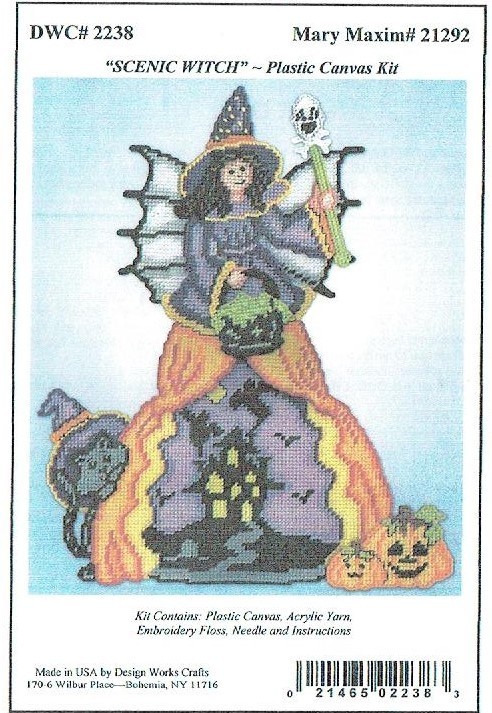 SCENIC WITCH  WALL HANGING   plastic canvas  PATTERN (#TF0573)