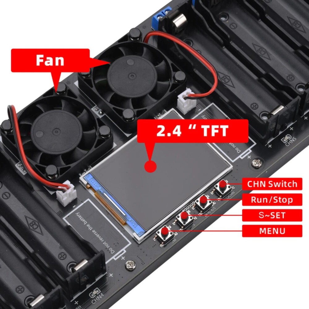 2.4in LCD Screen Internal Resistance Tester Built-in reverse protection